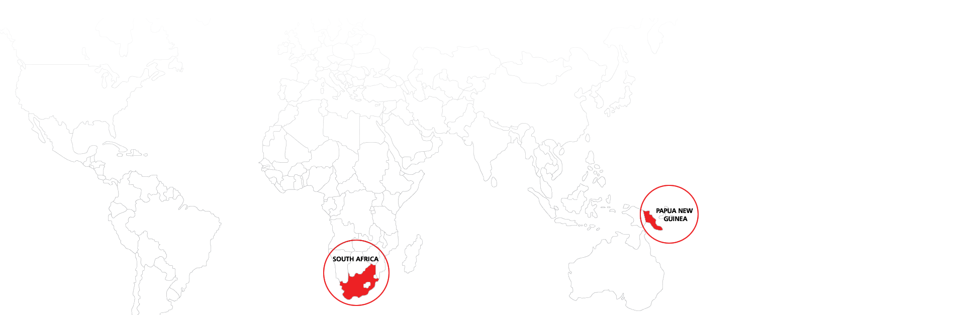 World Map showing operations