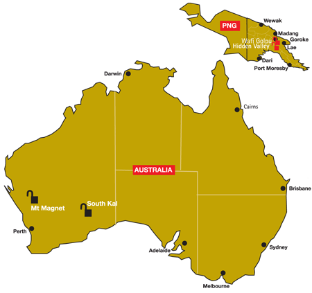 Map of Austriasian operations