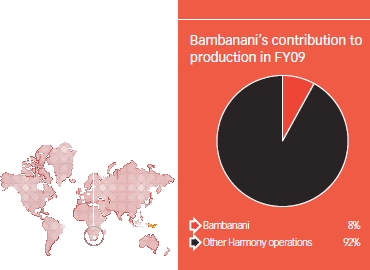 Bambanani’s contribution to production in FY09