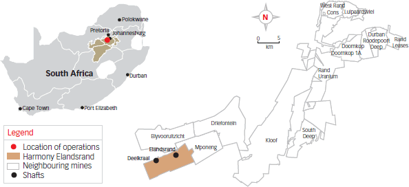 Location of operations: Harmony Elandsrand [map]