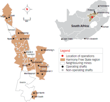 Free State – Gold mineral resources [map]