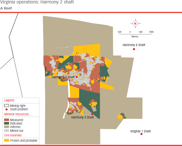 Virginia operations: Harmony 2 shaft (A Reef) [map]
