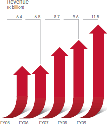 Revenue (R billion) [graph]