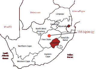 Tshepong location [SA map]