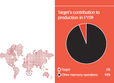 Target’s contribution to production in FY09