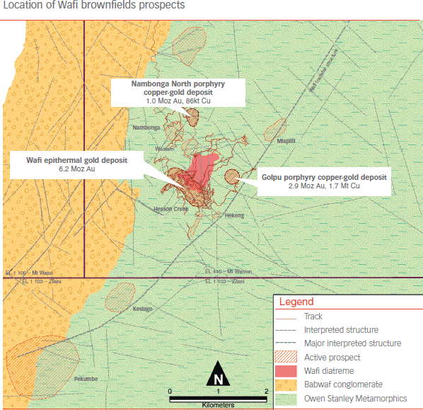 Location of Wafi brownfields prospects